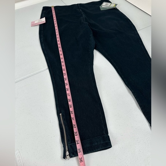 NWT Lysse Cropped Zip Hem Denim Stretchy Pull On Pants Indigo - Picture 8 of 16